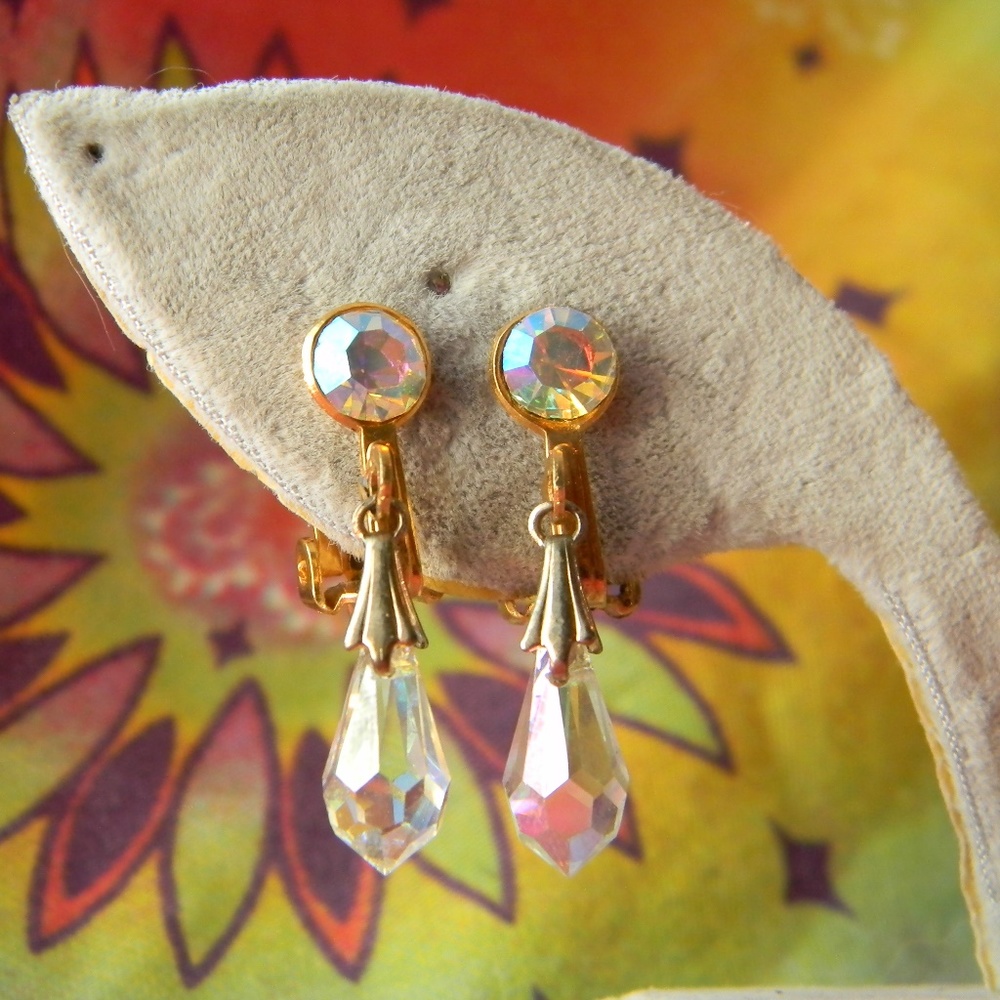 Vintage Rhinestone Dangle Earring's
